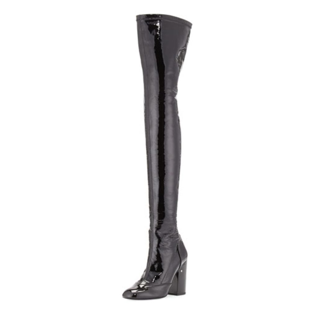 Laurence Dacade Madison Patent Over-The-Knee Boots in Black SZ 36
